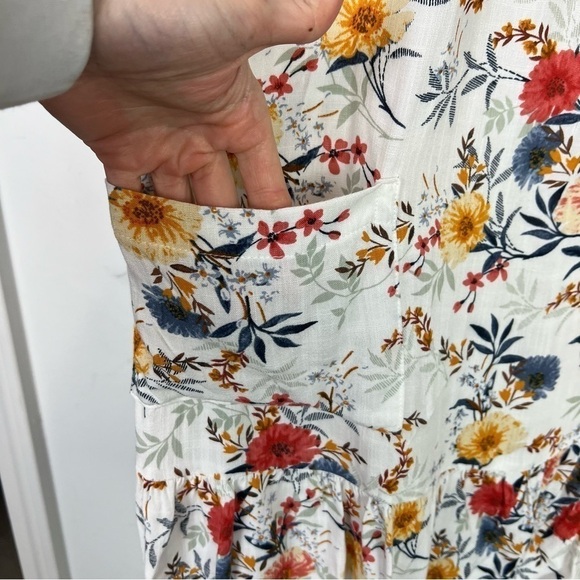 Altar'd State mini dress womens L Floral Spring Loose Fit Tie string neck - Picture 3 of 11